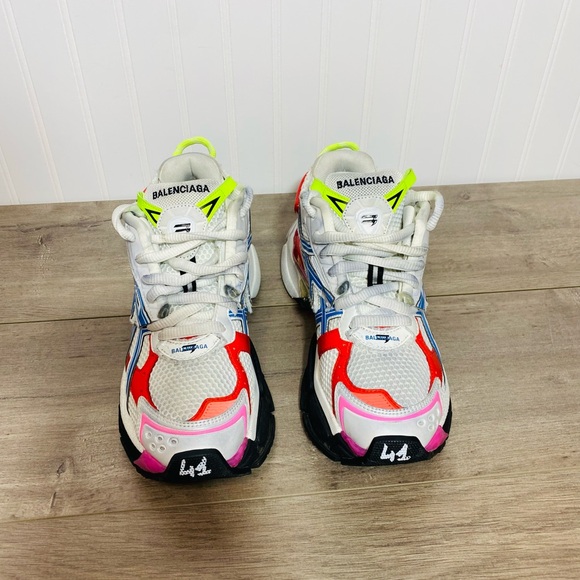 Use men BALENCIAGA Runner Multicolor Low Top Sneakers size 8 no box - Picture 2 of 16